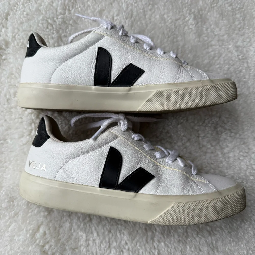 Veja White and Black Sneakers - Picture 2 of 6